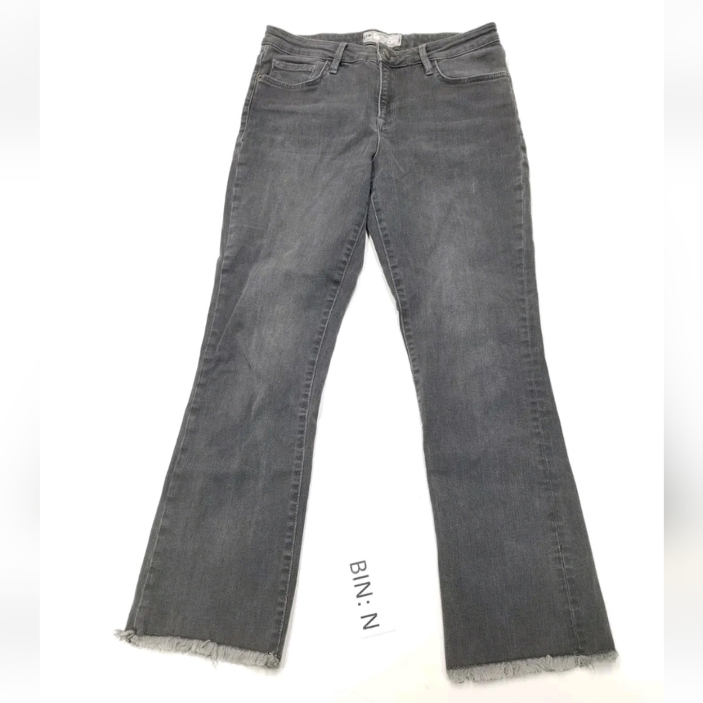 Free People Frayed Fringe Women's Size 28 Distressed Black Cropped Jeans :N